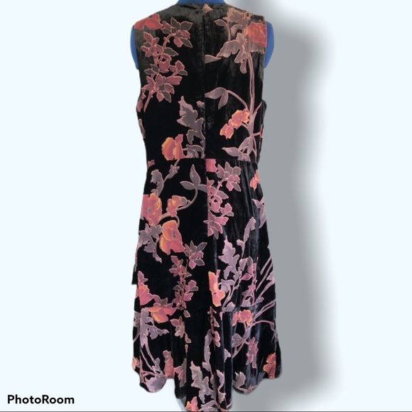 ICE | Floral Velvet A Line Dress - Picture 5 of 7